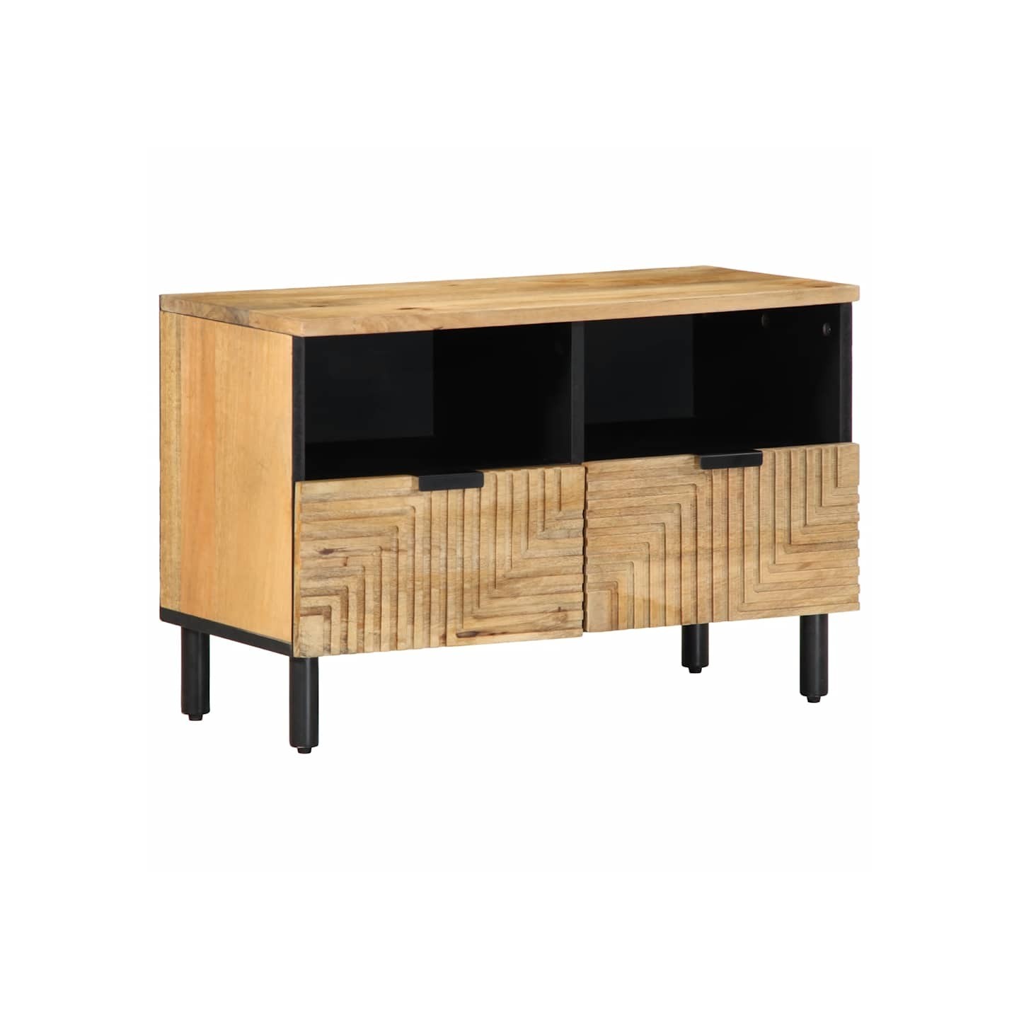 Meuble TV marron 70x33x46 cm bois massif de manguier