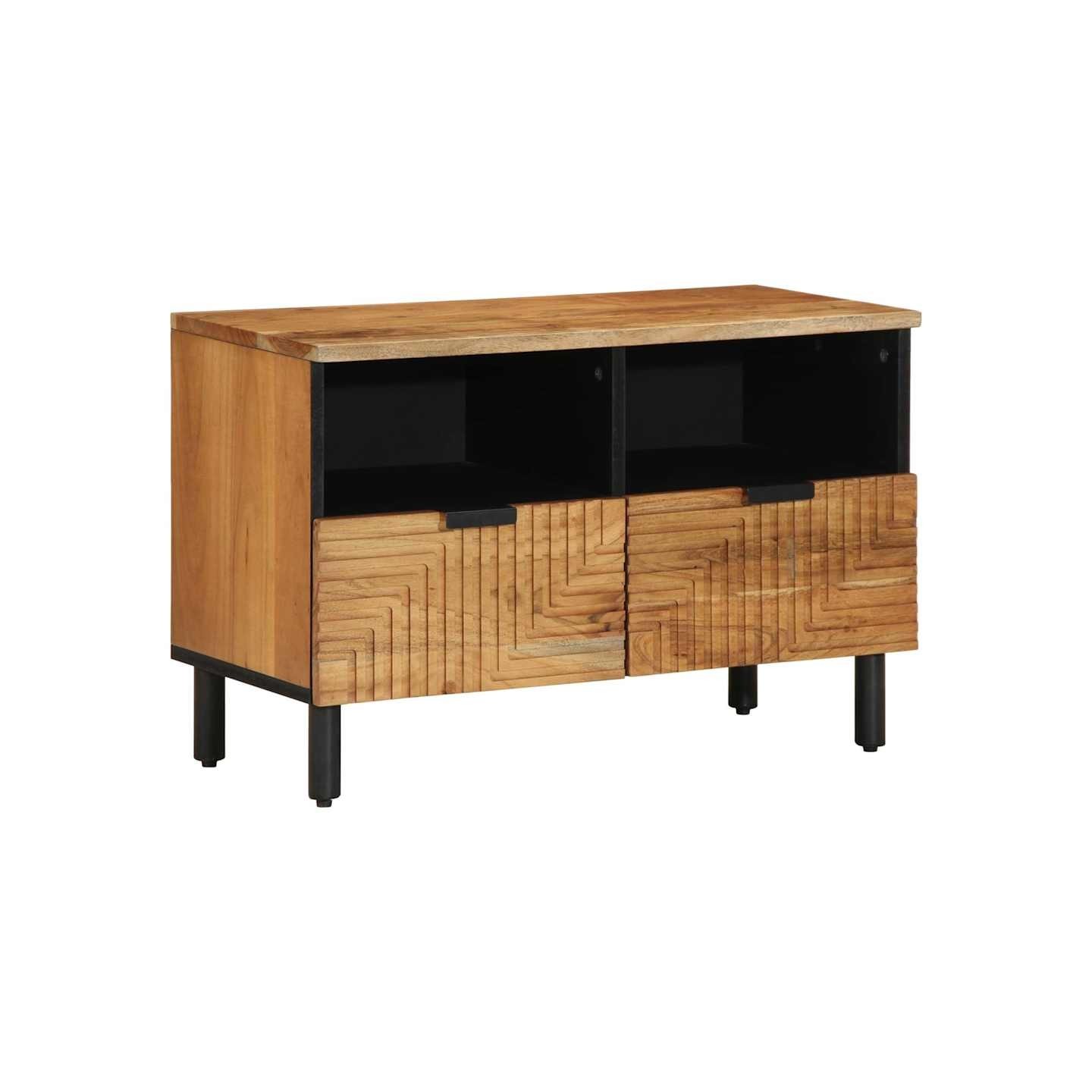 Meuble TV 70x33x46 cm en bois massif d'acacia
