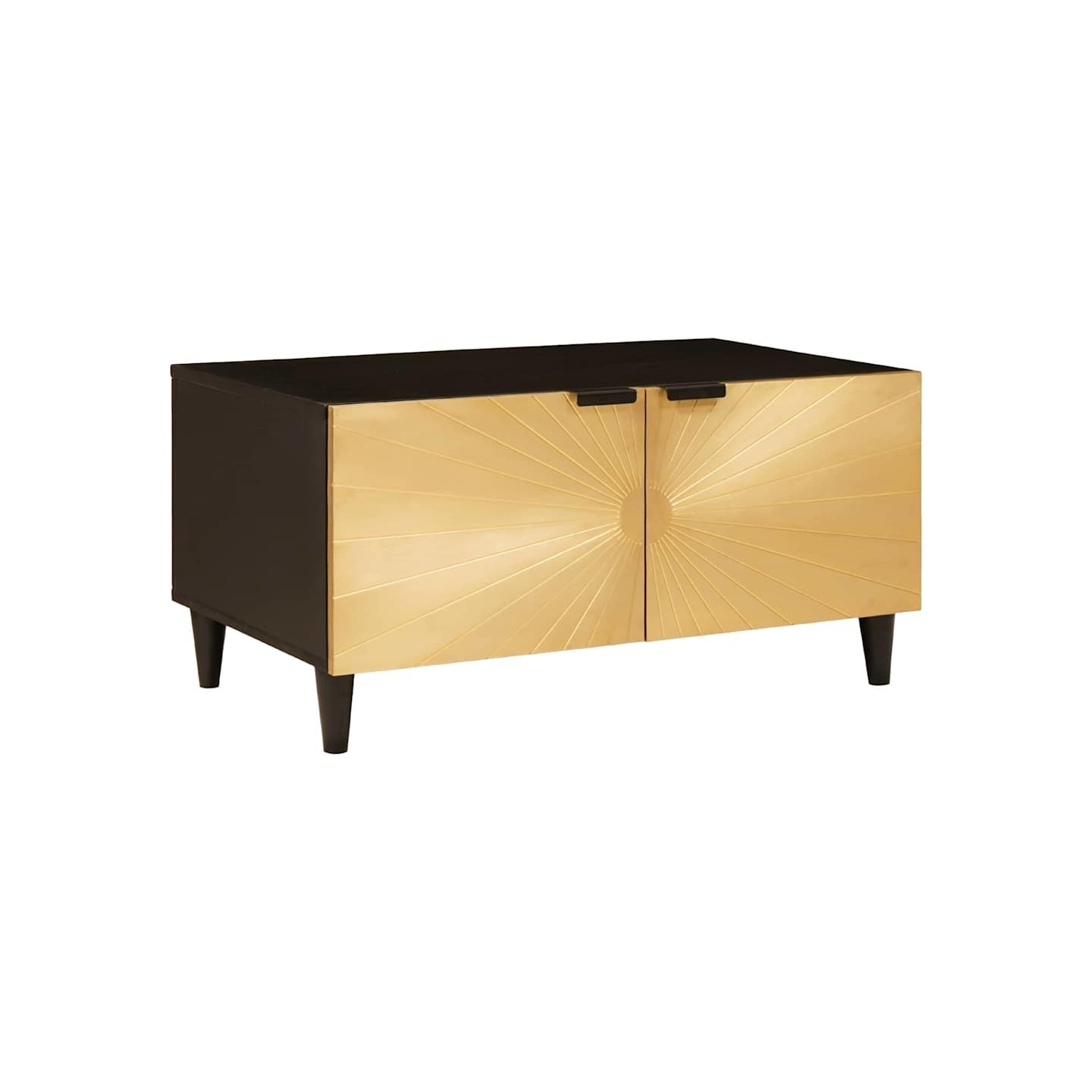 Table basse Noir et Or 80 x 50 x 40 cm Bois d'ingénierie