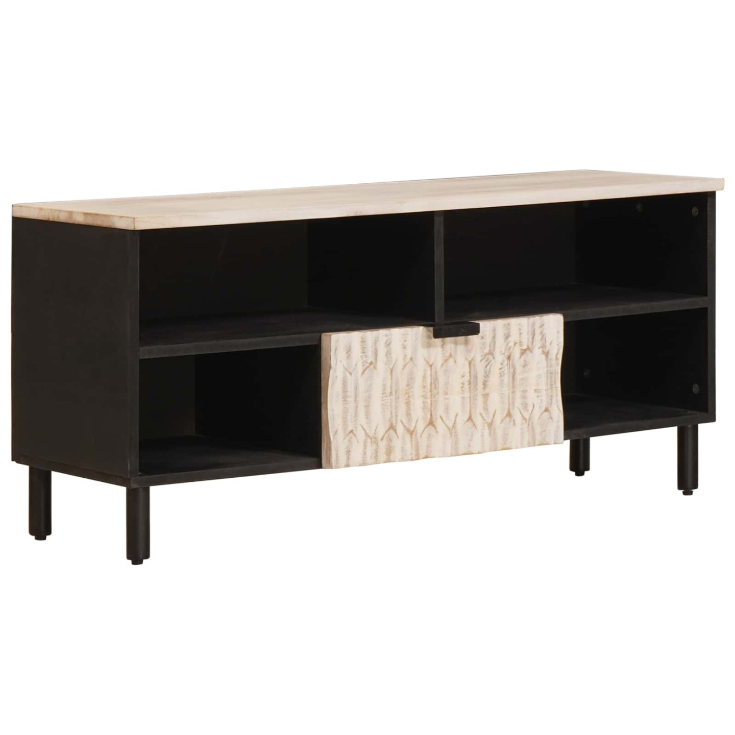 Meuble TV avec tiroir Finition Lavage Blanc 100 x 33 x 46 cm