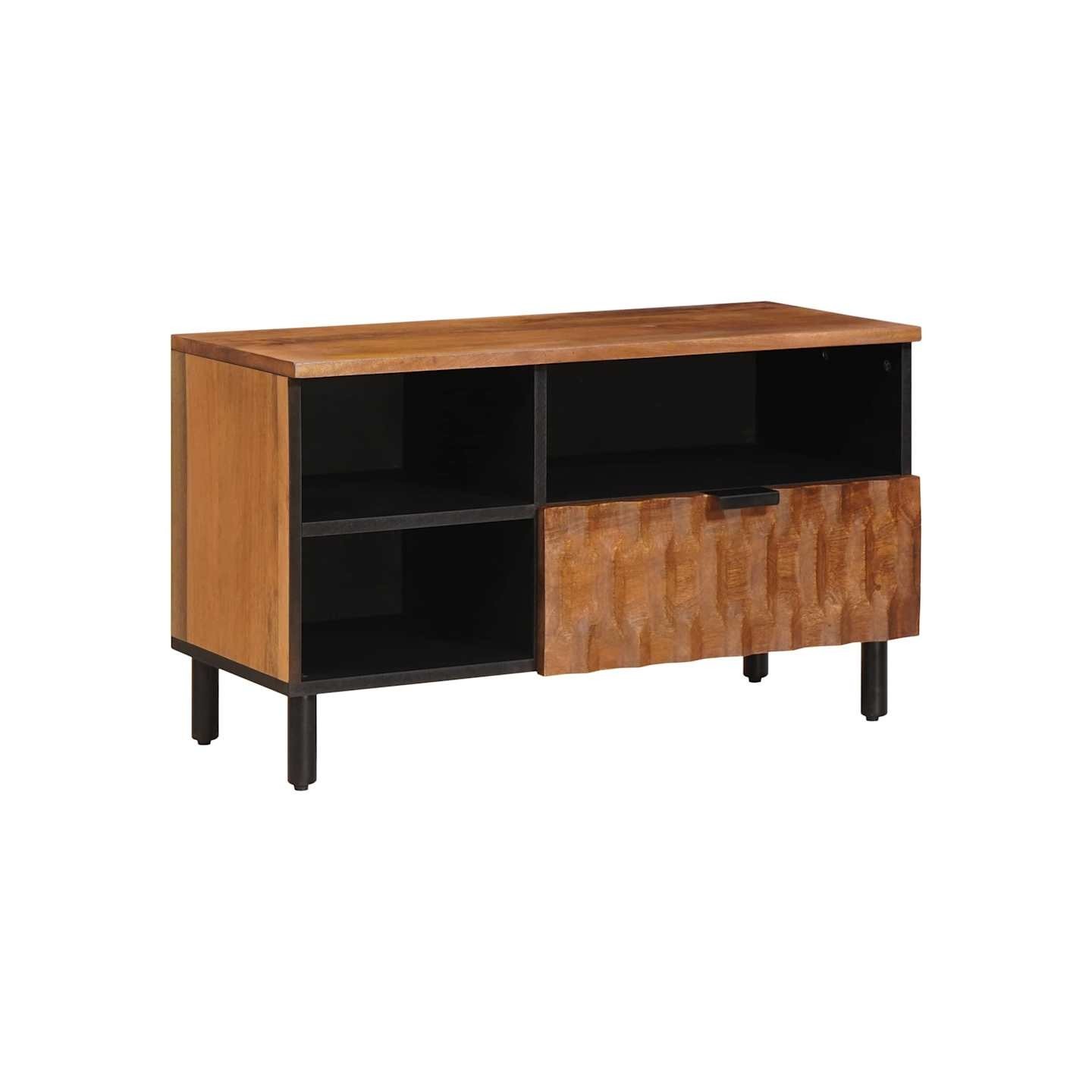 Meuble TV avec tiroir Finition Acacia Brun 80 x 33 x 46 cm