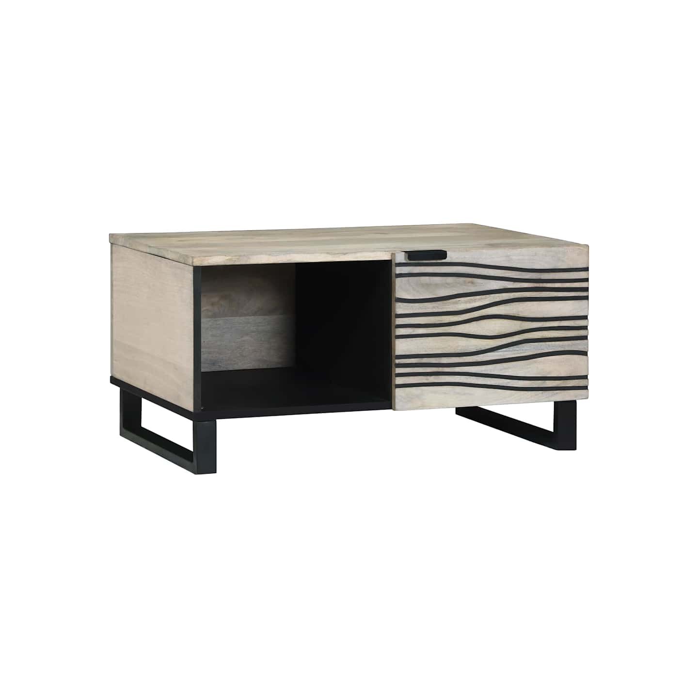 Table basse Blanc 80 x 50 x 40 cm Bois d'ingénierie