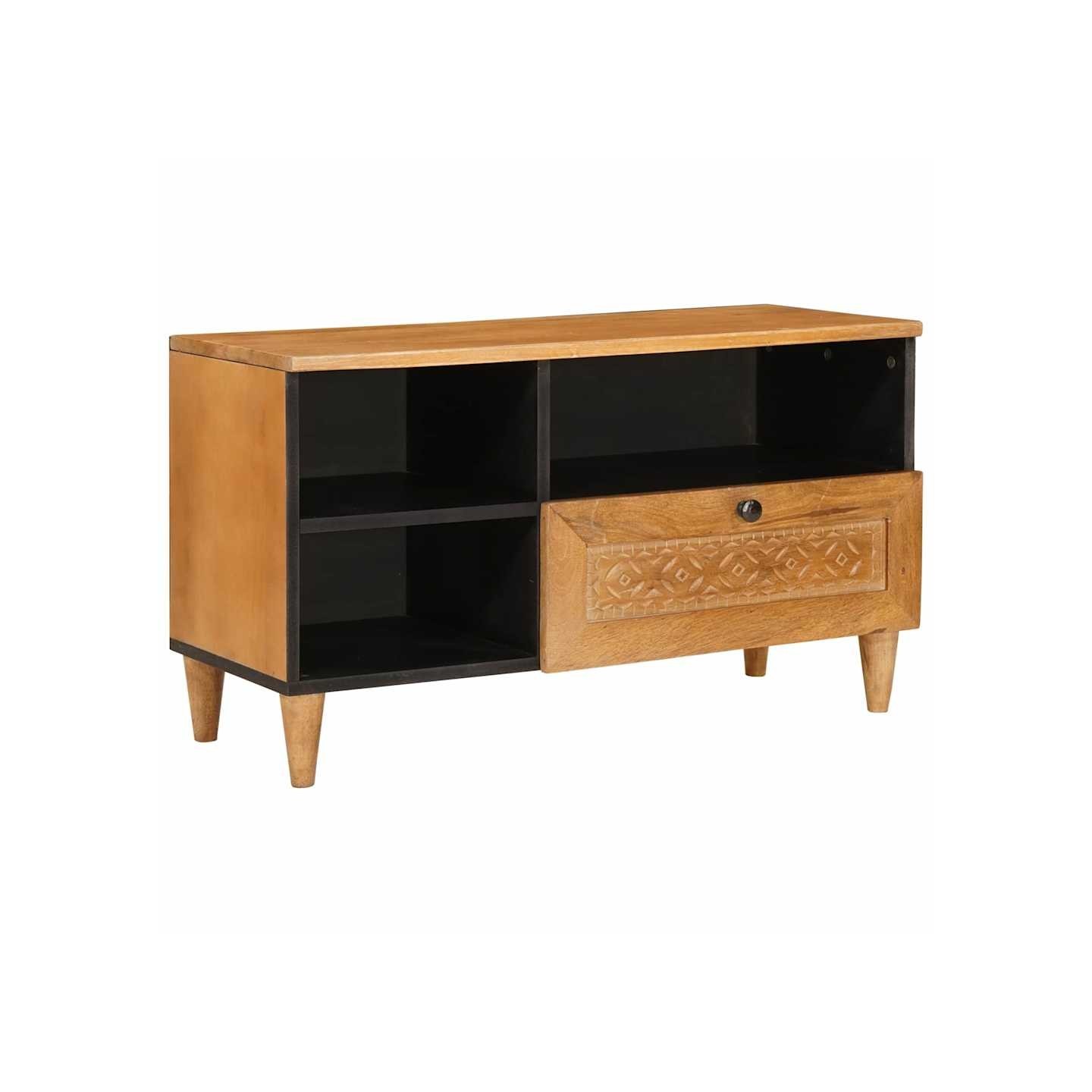 Meuble TV avec tiroir 80 x 33 x 46 cm Bois de mangue massif