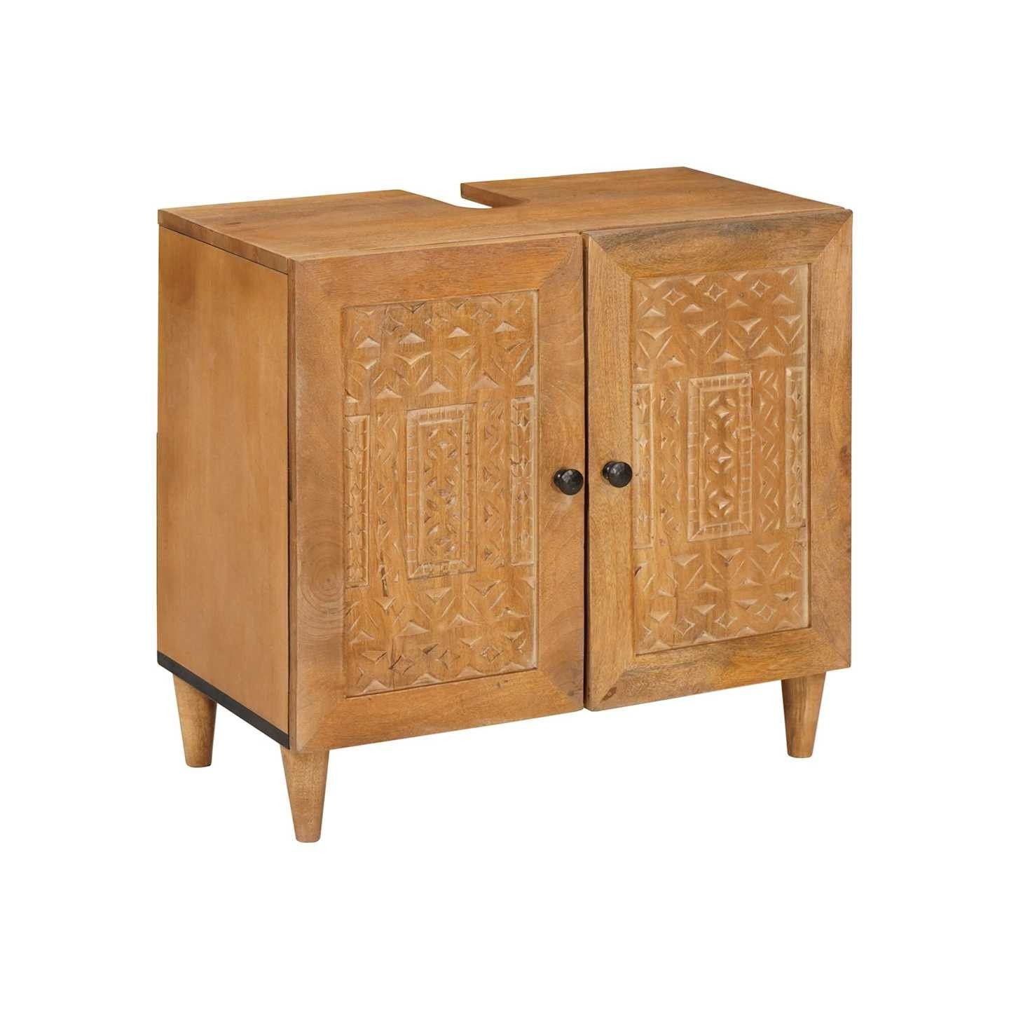 Meuble sous Lavabo de Salle de Bain Light Brown 62 x 33 x 58 cm