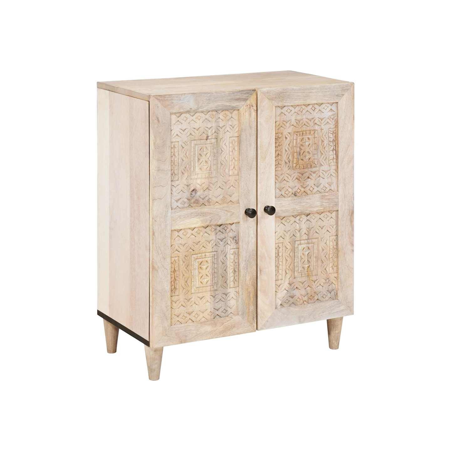 Buffet Blanc 60 x 33 x 75 cm bois de manguier massif