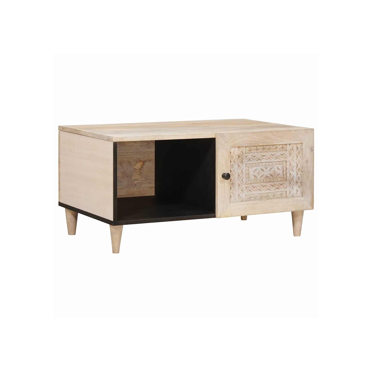 Table basse Blanc 80 x 50 x 40 cm Bois d'ingénierie