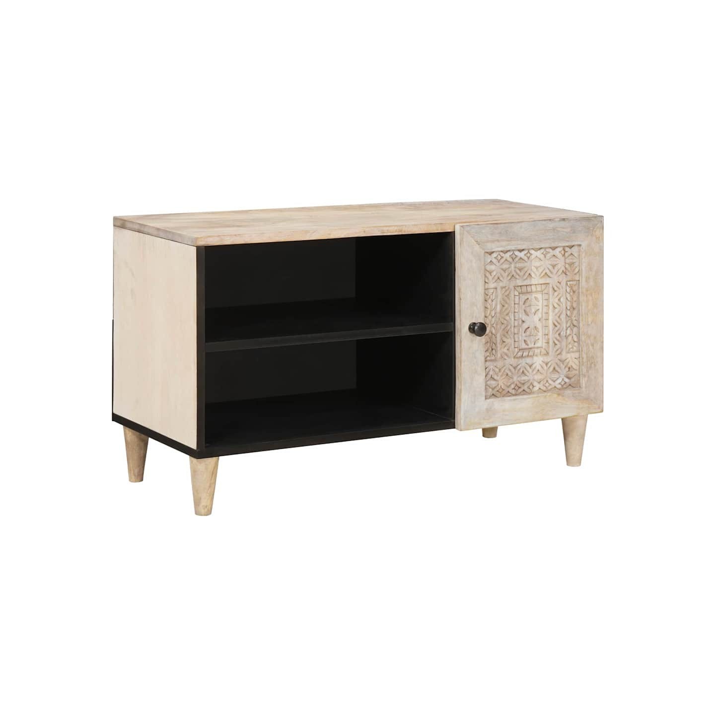 Unites TV avec étagère Blanc 80 x 33 x 46 cm Bois d'ingénierie