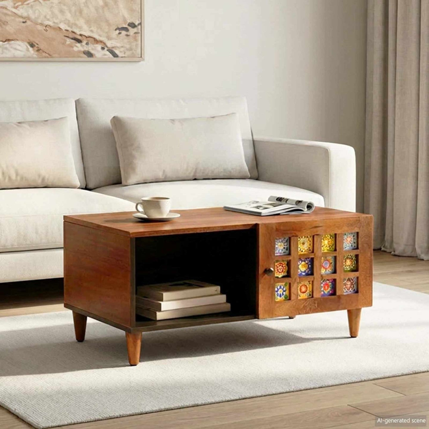 Table basse Marron 80 x 50 x 40 cm Bois de mangue massif