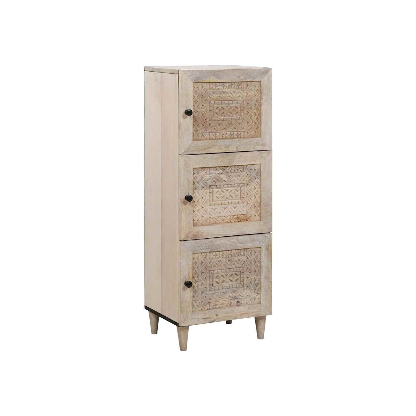 Haut Armoire Blanc 40 x 33 x 110 cm bois de manguier massif