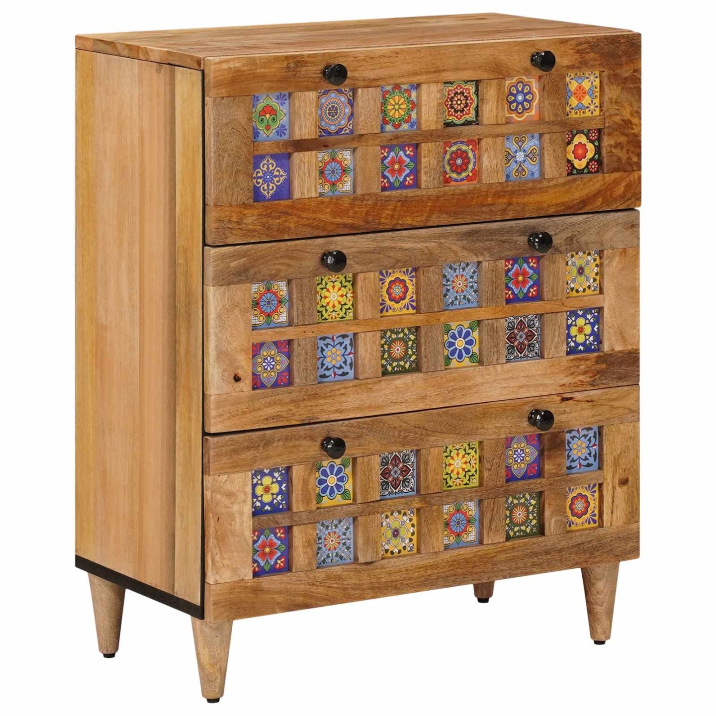 Buffet 60 x 33 x 75 cm Bois de mangue massif Naturel