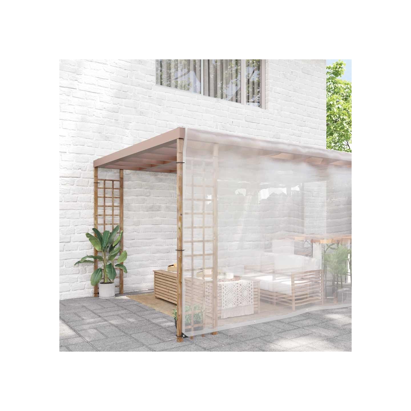 Bâche transparente avec œillets 8x8 m polyéthylène