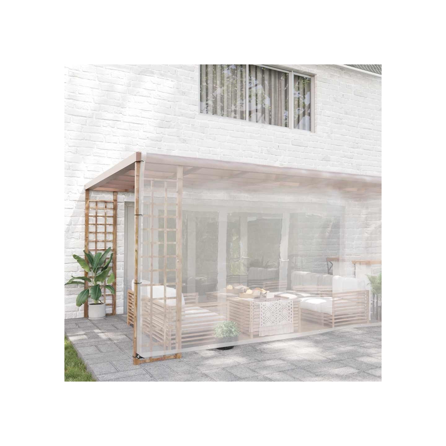 Bâche transparente avec œillets 6x10 m polyéthylène