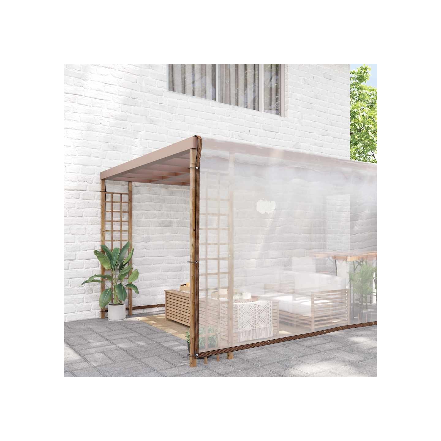 Bâche transparente avec œillets 8x10 m polyéthylène