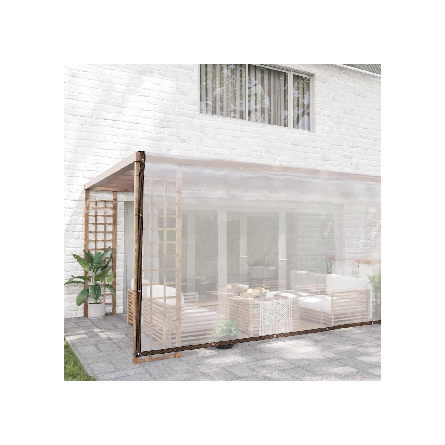Bâche transparente avec œillets 6x10 m polyéthylène
