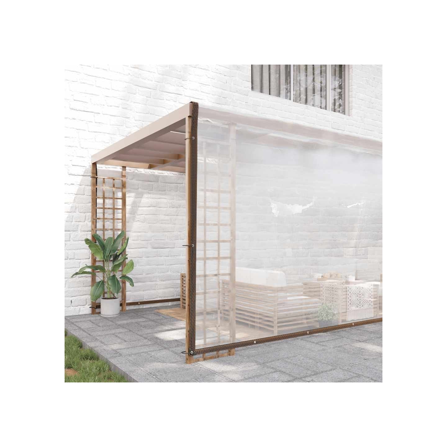 Bâche transparente avec œillets 8x12 m polyéthylène