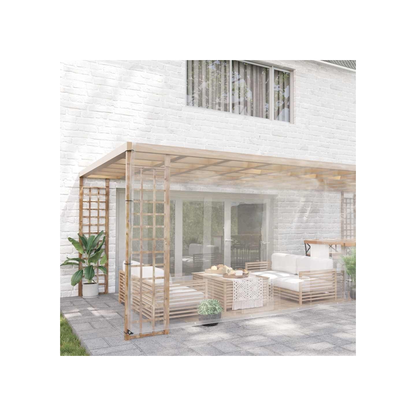 Bâche transparente avec œillets 5x8 m PVC