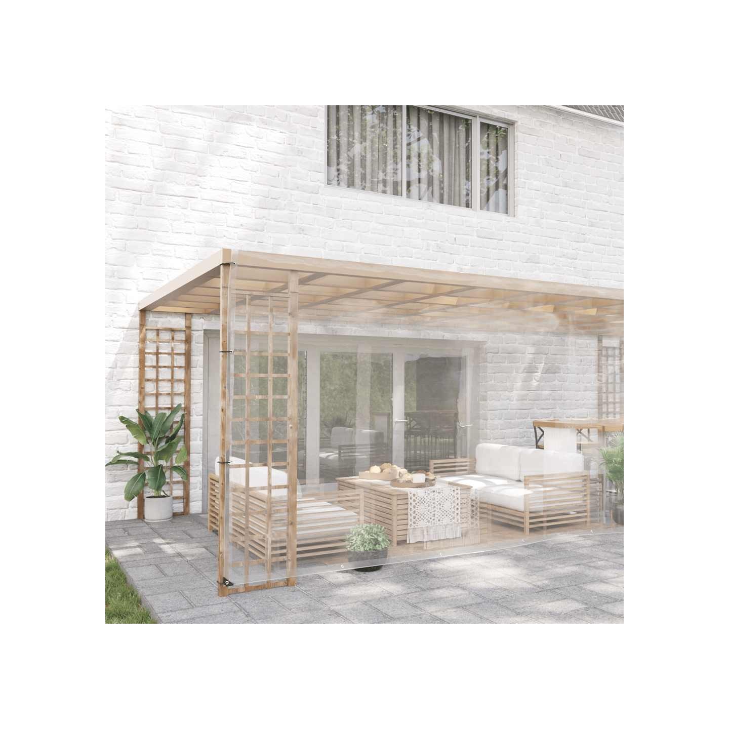 Bâche transparente avec œillets 5x10 m PVC