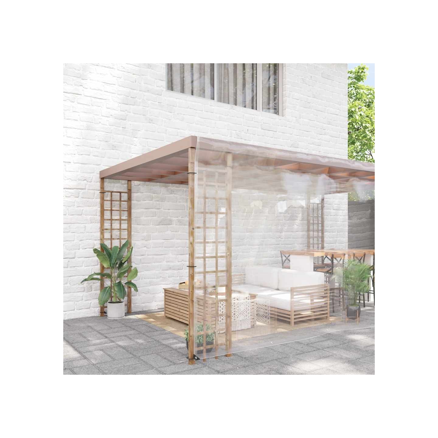 Bâche transparente avec œillets 8x8 m PVC