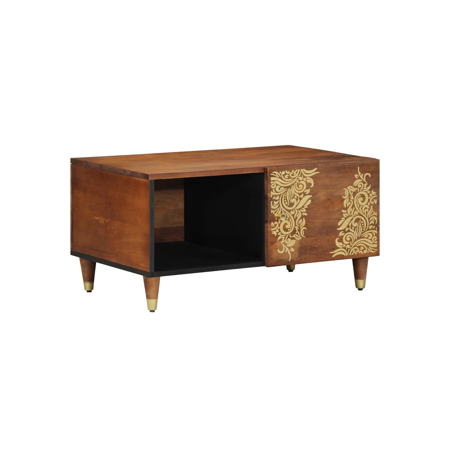 Table basse Marron miel 80 x 50 x 40 cm Bois de mangue massif