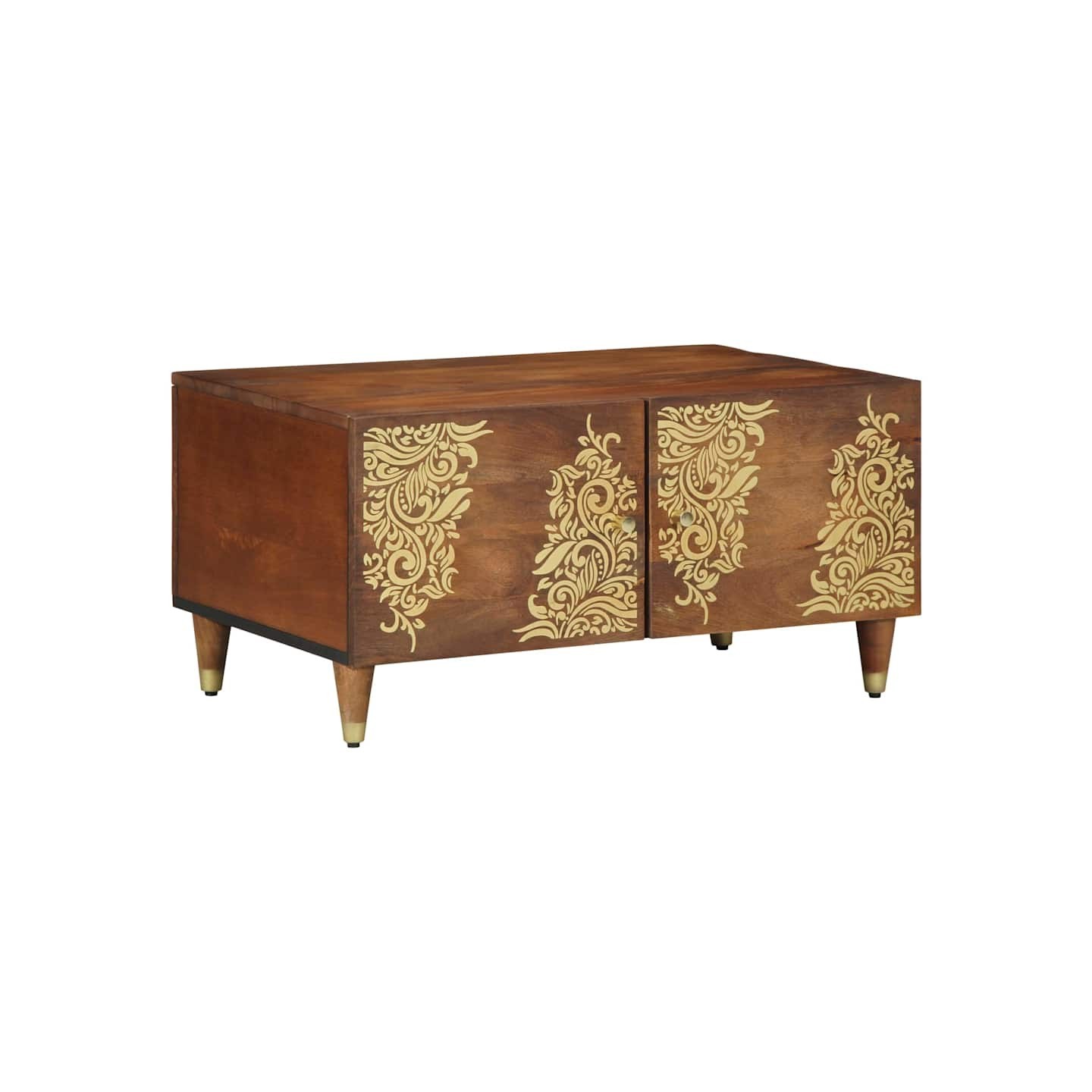 Table basse Marron miel 80 x 50 x 40 cm Bois de mangue massif