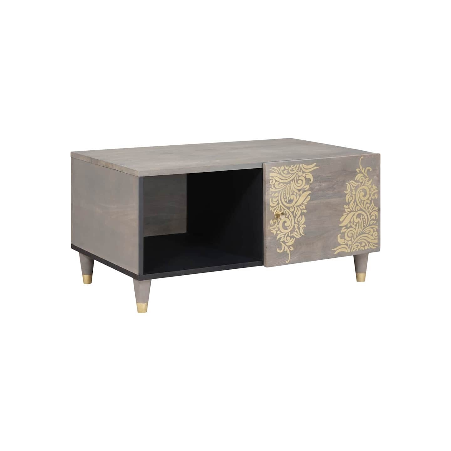 Table basse Gris 80 x 50 x 40 cm Bois de mangue massif