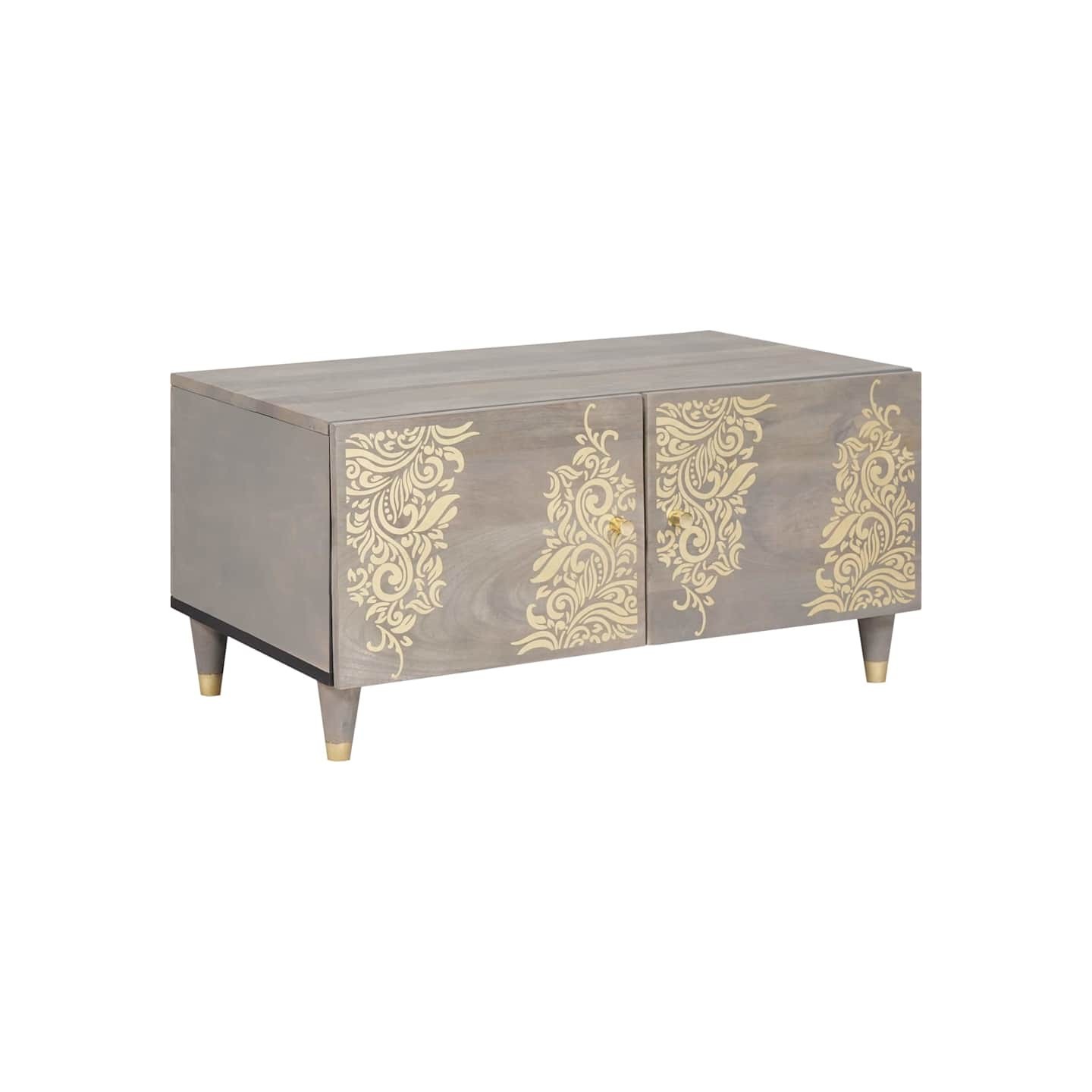 Table basse Gris 80 x 50 x 40 cm Bois de mangue massif