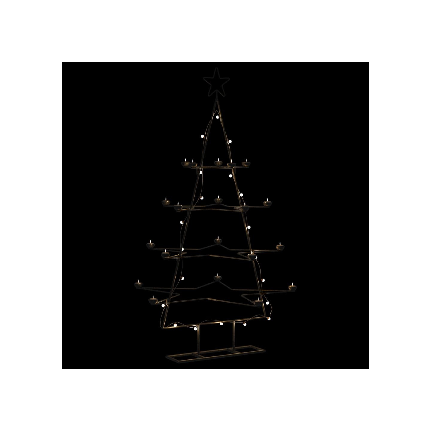Arbre de Noël en métal pour décoration noir 140 cm