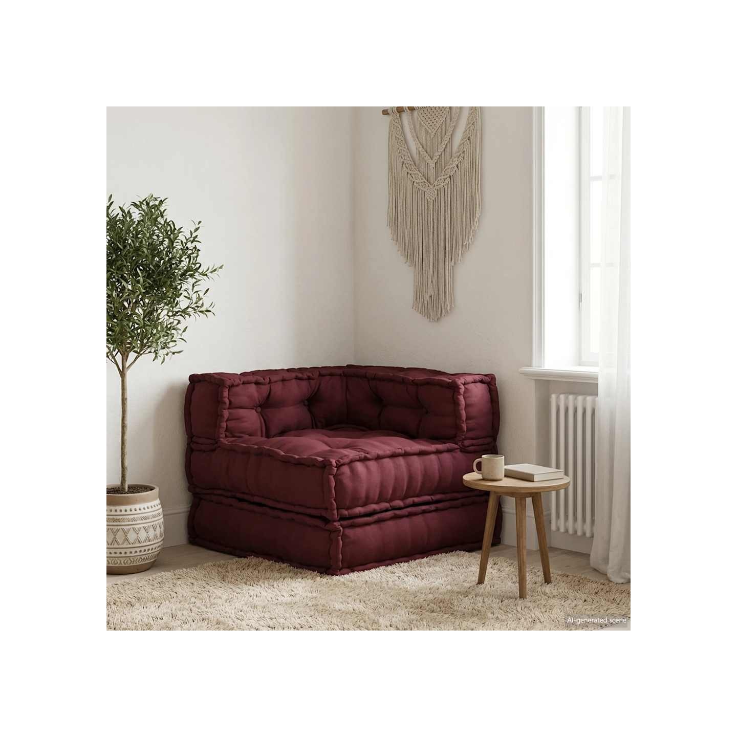 Canapé modulaire marron 70x70x54 tissu