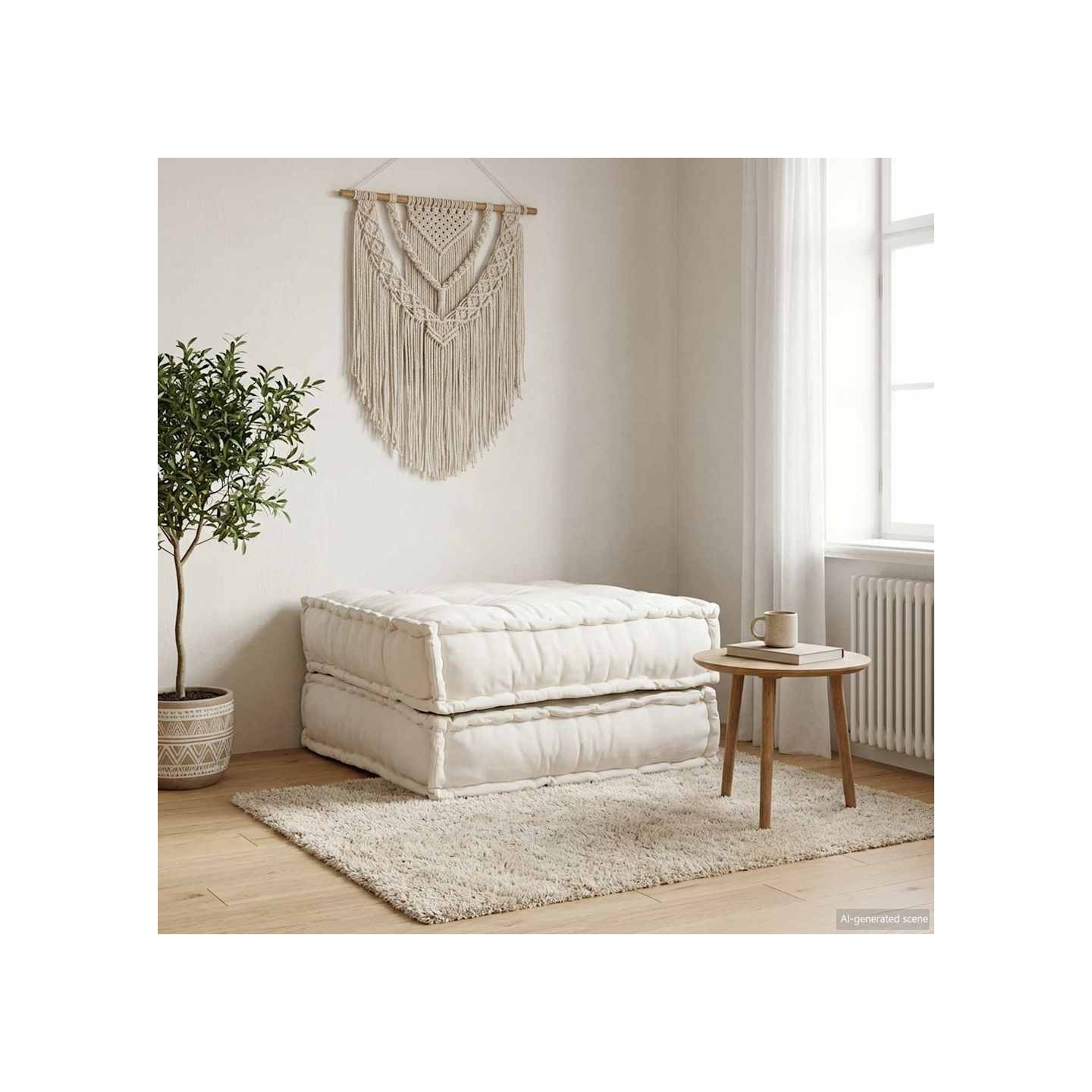 Canapé modulaire crème 70x70x36 tissu