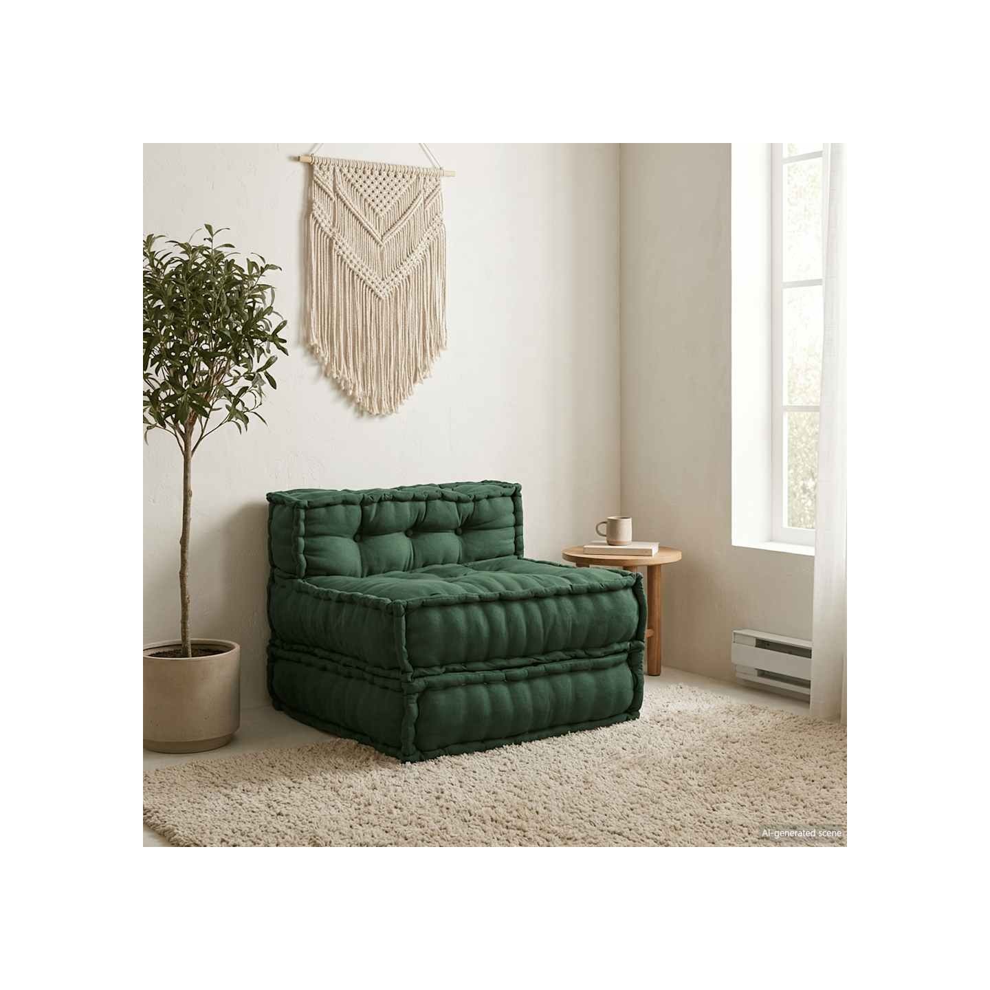 Canapé modulaire vert 70x70x54 tissu