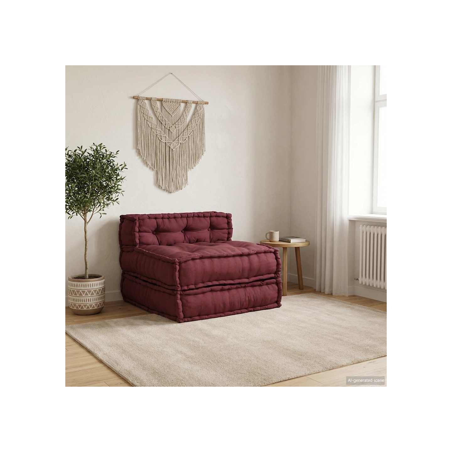Canapé modulaire marron 70x70x54 tissu