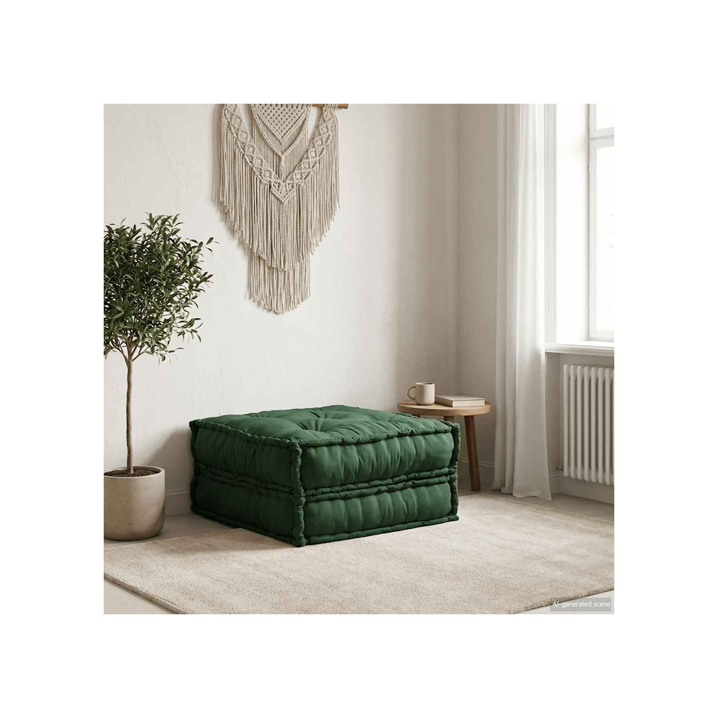 Canapé modulaire vert 70x70x36 tissu