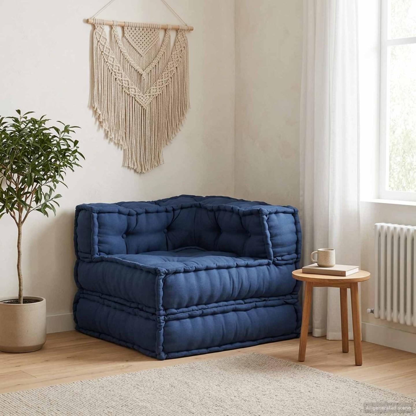 Unité de canapé modulaire Tissu Indigo 70 x 70 x 56 cm