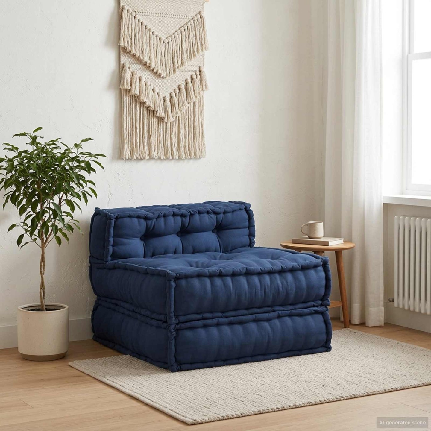 Unité de canapé modulaire Tissu Indigo 70 x 70 x 56 cm