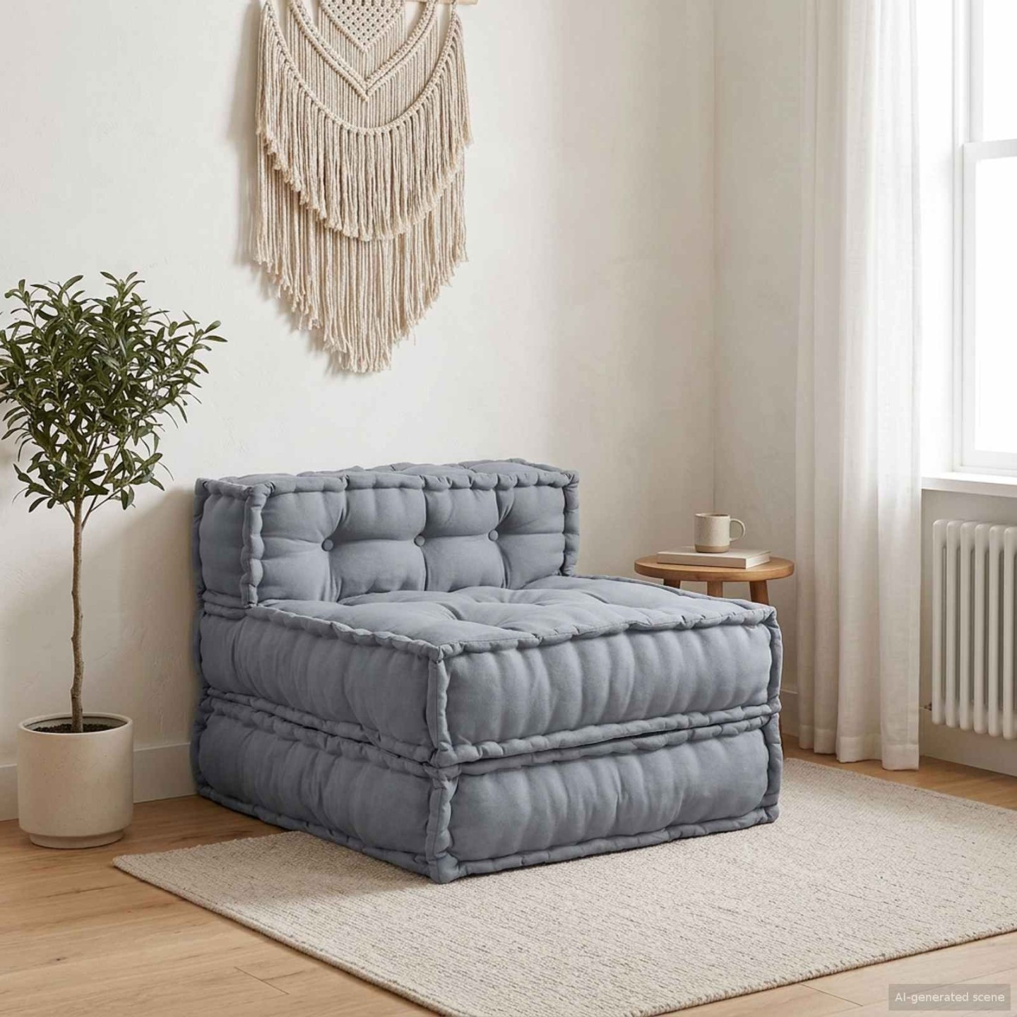Unité de canapé modulaire Tissu Gris 70 x 70 x 56 cm