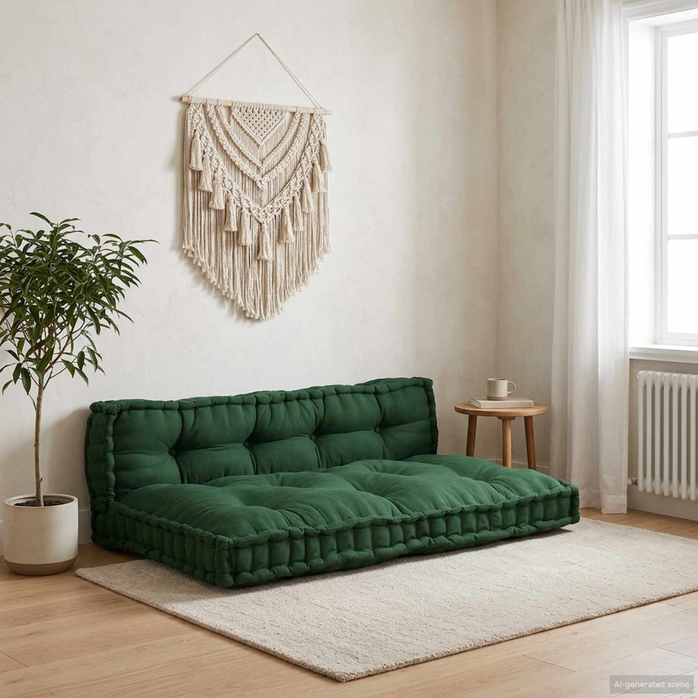 Coussin de canapé sur palette 2 pc Tissu Vert 120 x 80 x 38 cm