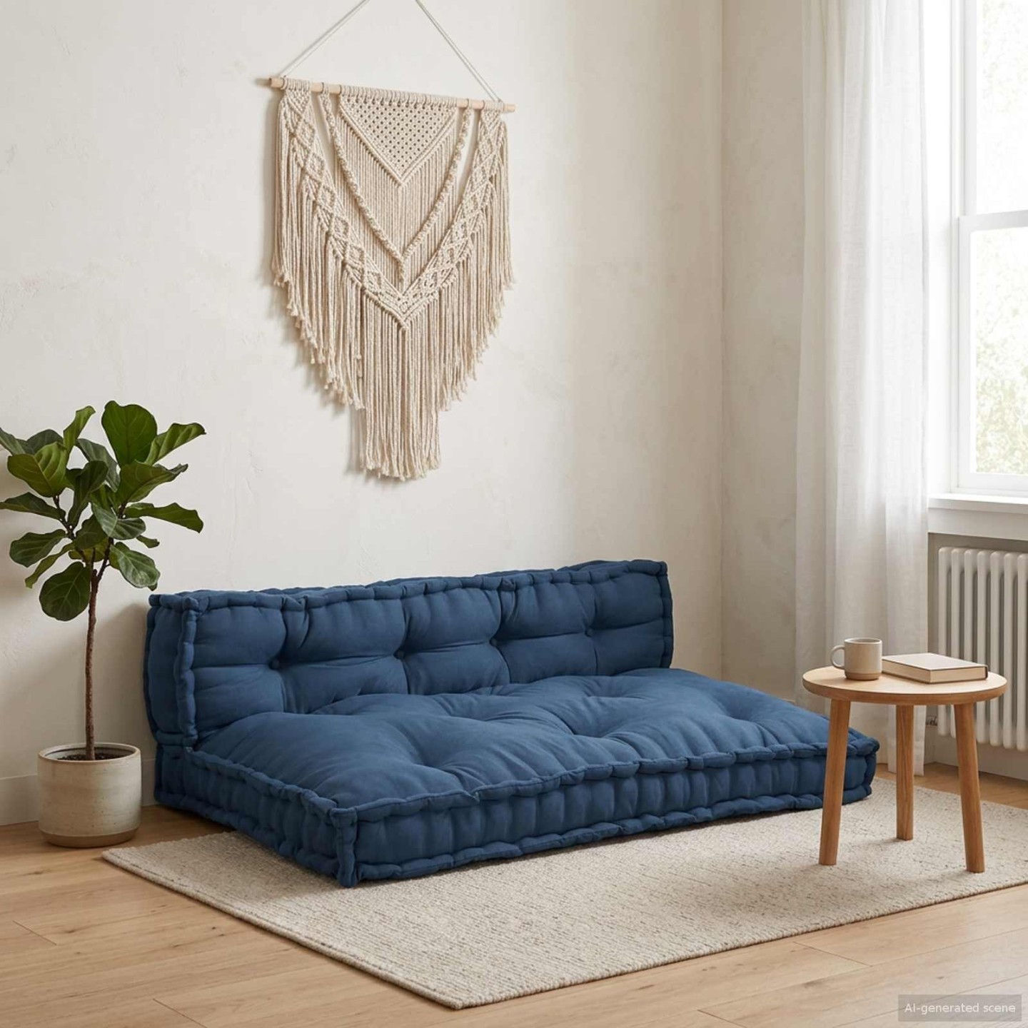 Coussin de canapé sur palette 2 pc Tissu Indigo