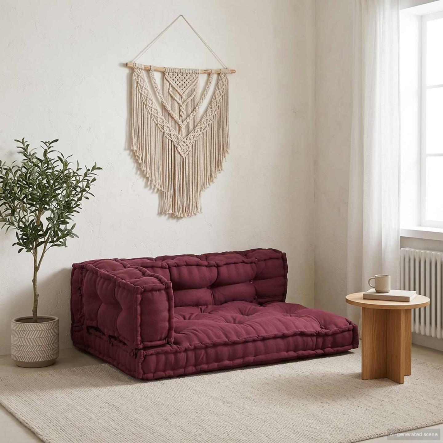 Coussin de canapé sur palette 3 pc Tissu Marron