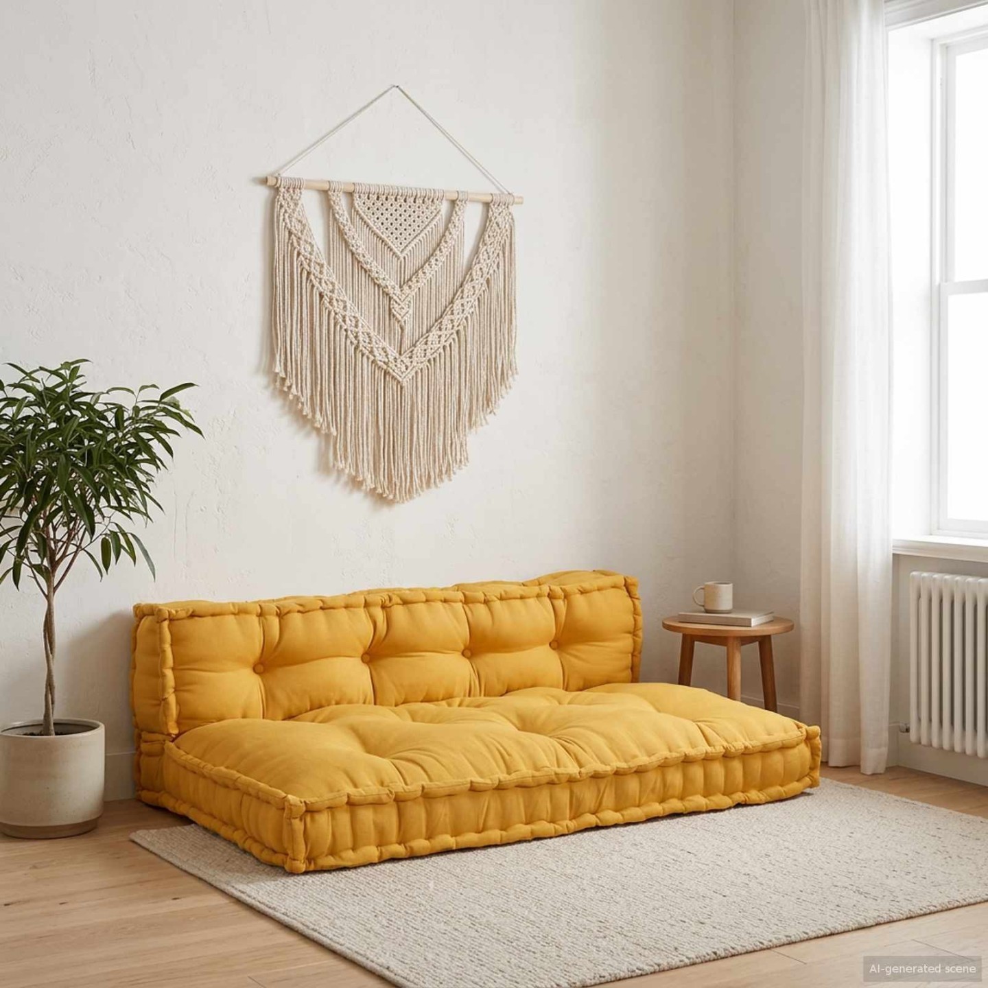 Coussin de canapé sur palette 2 pc Tissu Jaune 120 x 80 x 38 cm