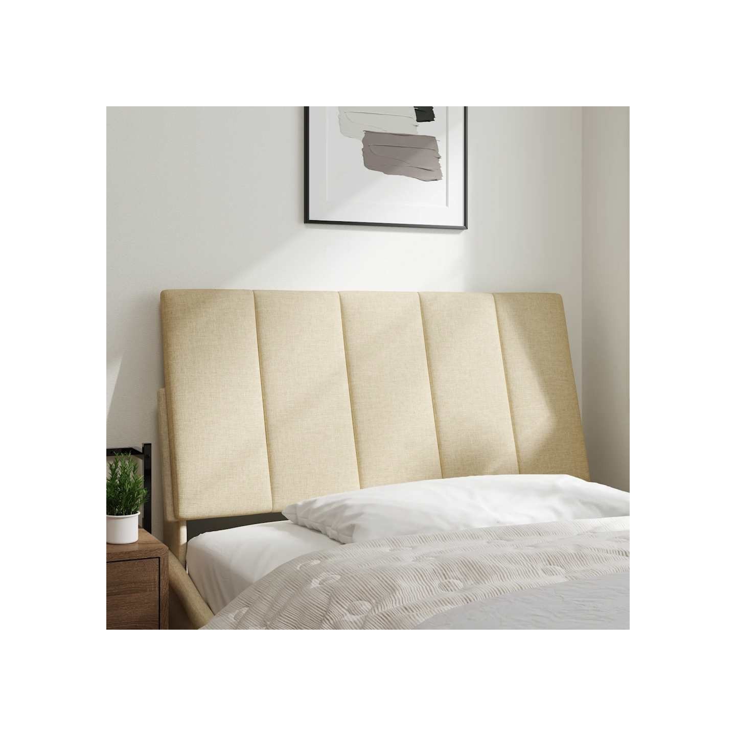 Coussin de tête de lit Hanko crème 100 cm tissu