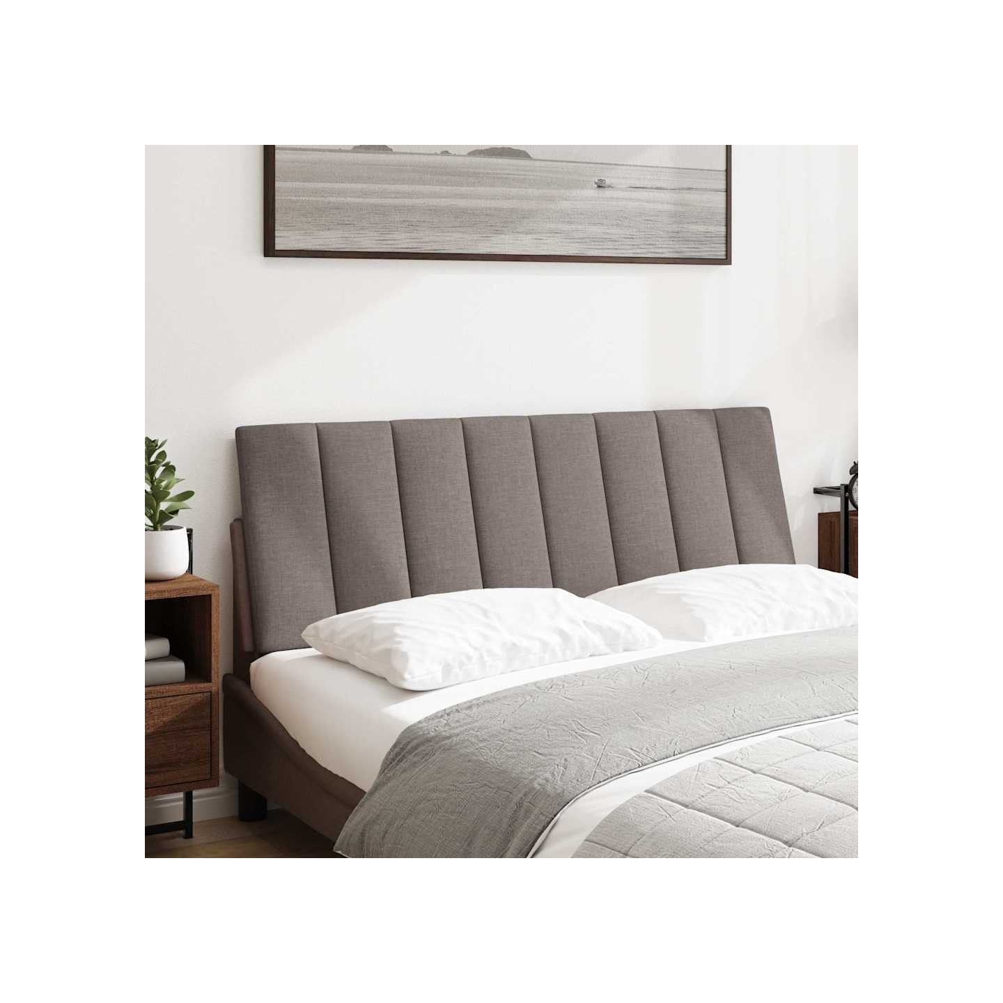 Coussin de tête de lit Hanko taupe 120 cm tissu