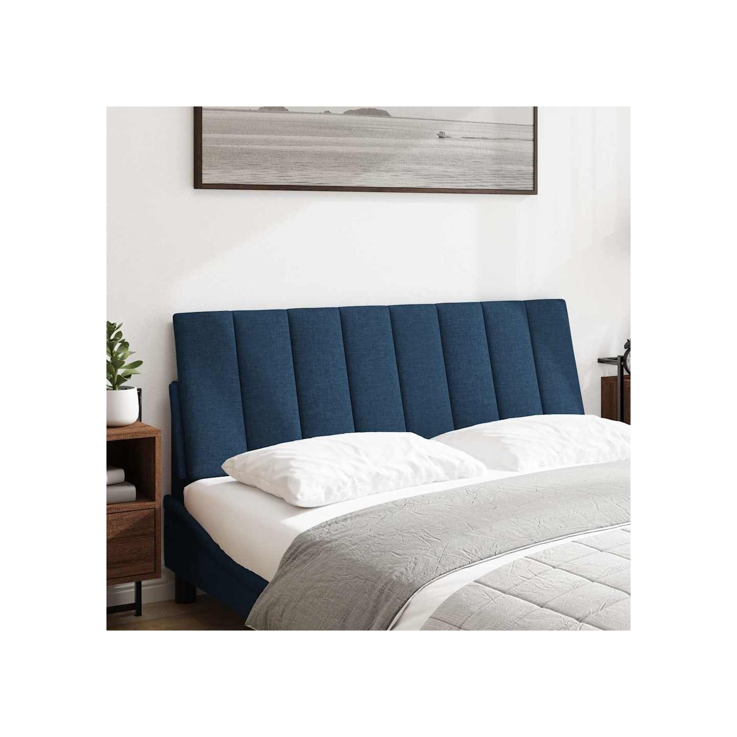 Coussin de tête de lit Hanko bleu 120 cm tissu