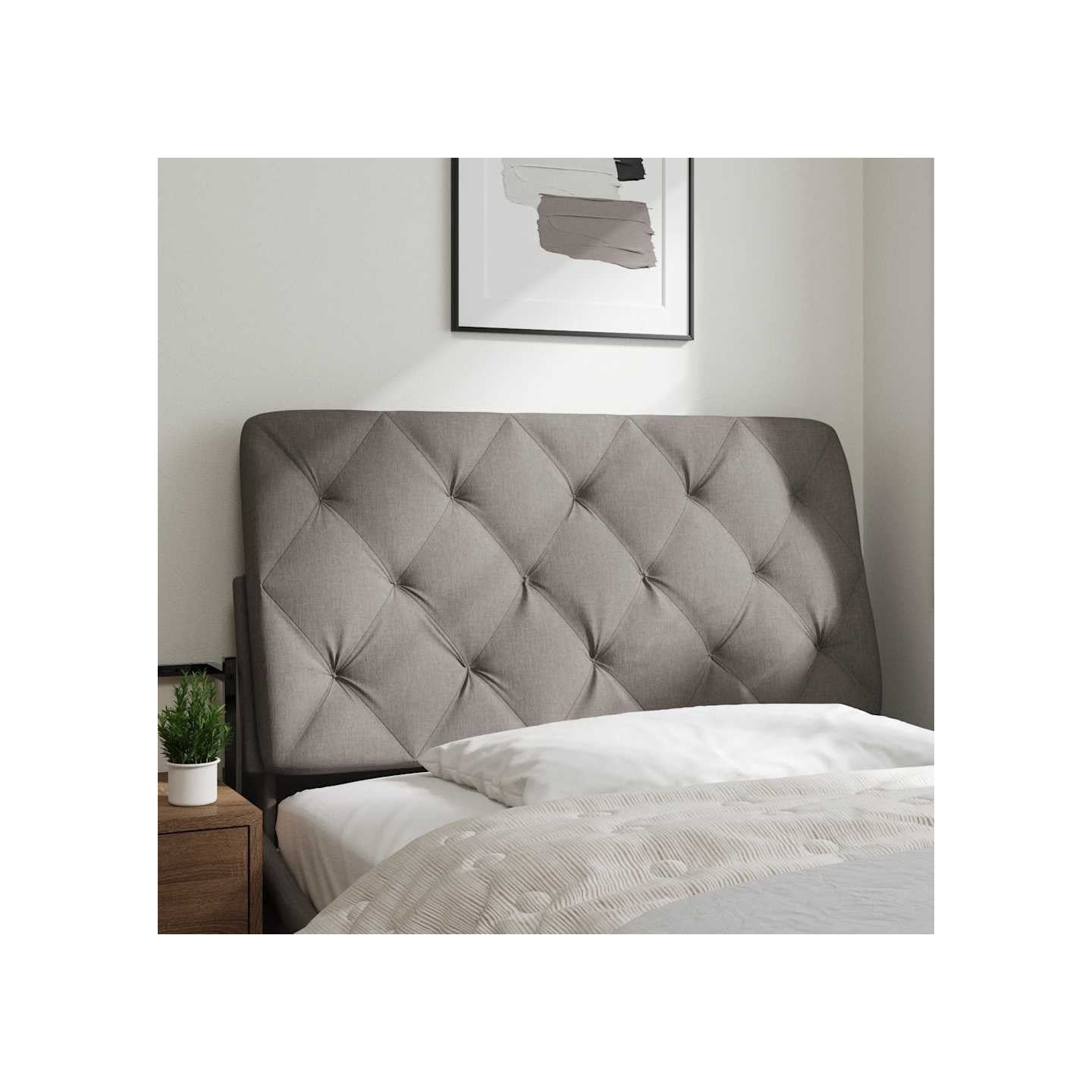 Coussin de tête de lit taupe 100 cm tissu