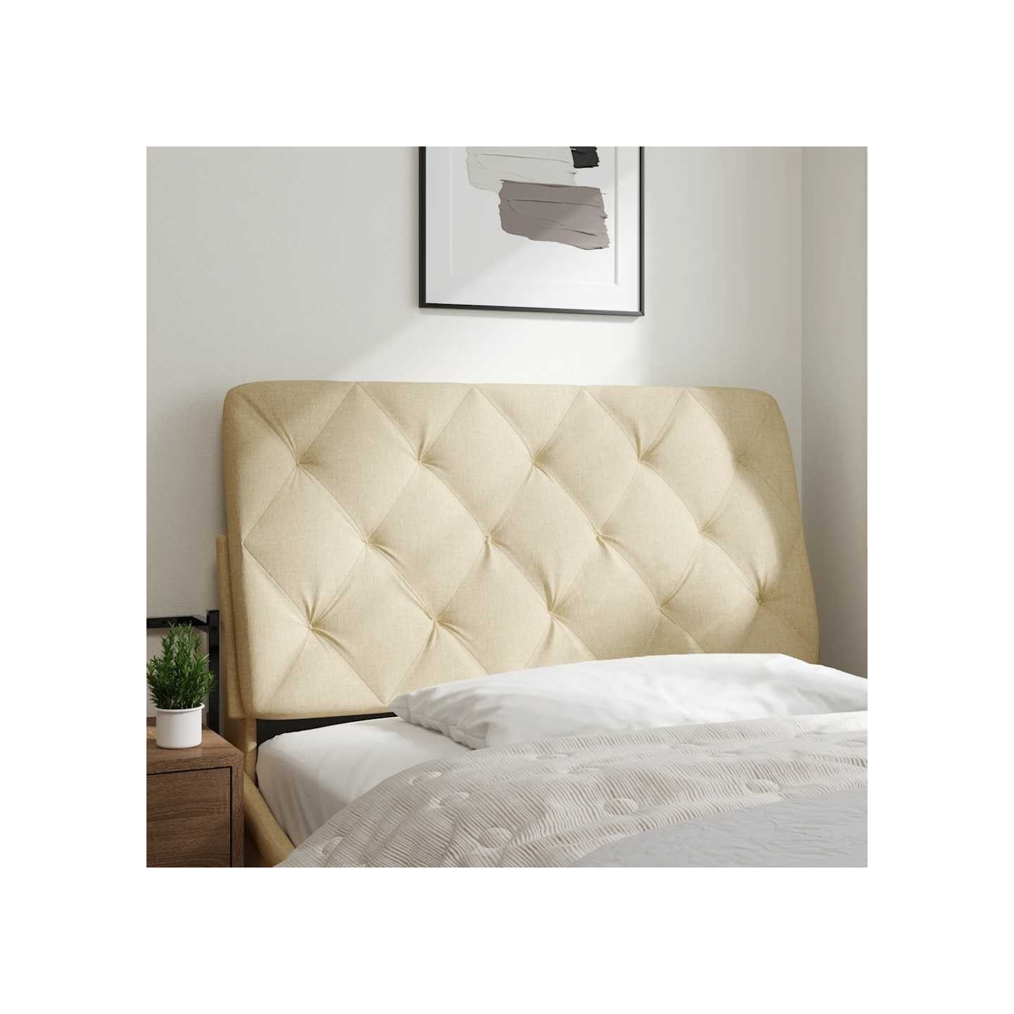 Coussin de tête de lit crème 100 cm tissu