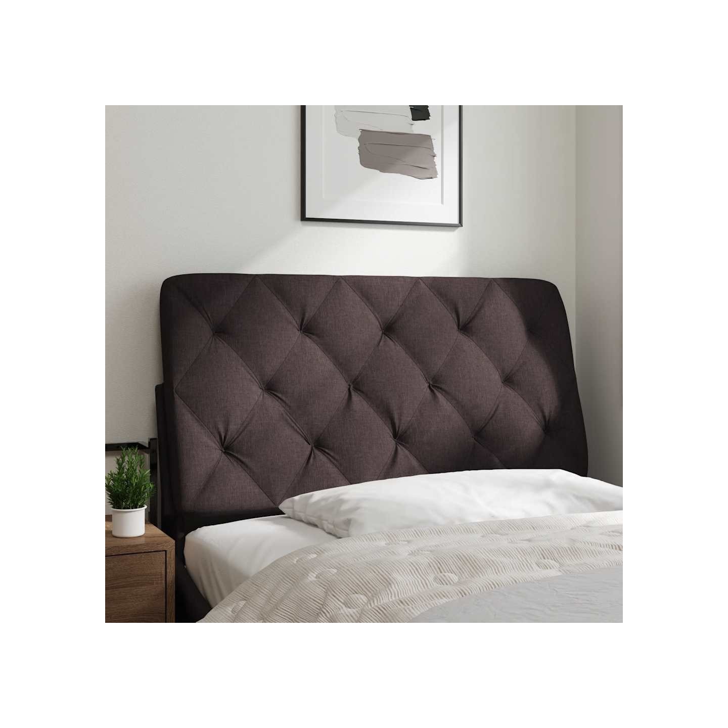 Coussin de tête de lit marron foncé 100 cm tissu