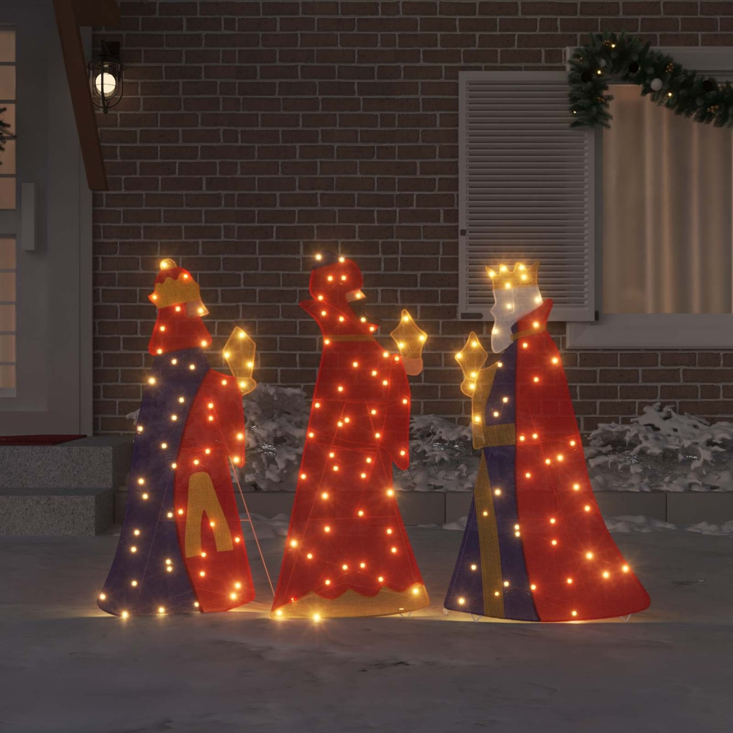 Lighting de Noël des 3 Rois 3 pc LED Blanc chaud 105 cm