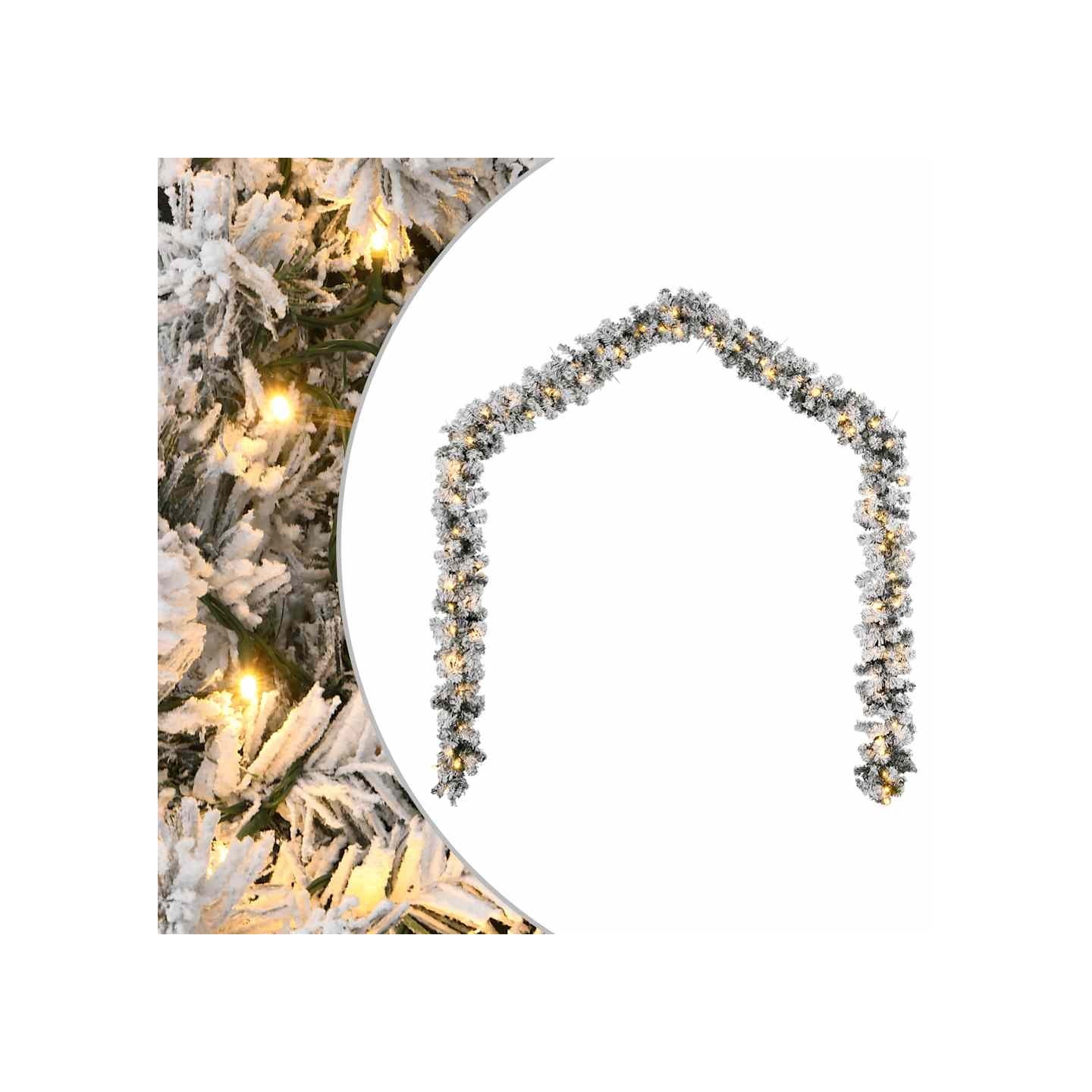 Guirlande de Noël avec lumières LED vert 10 m PVC