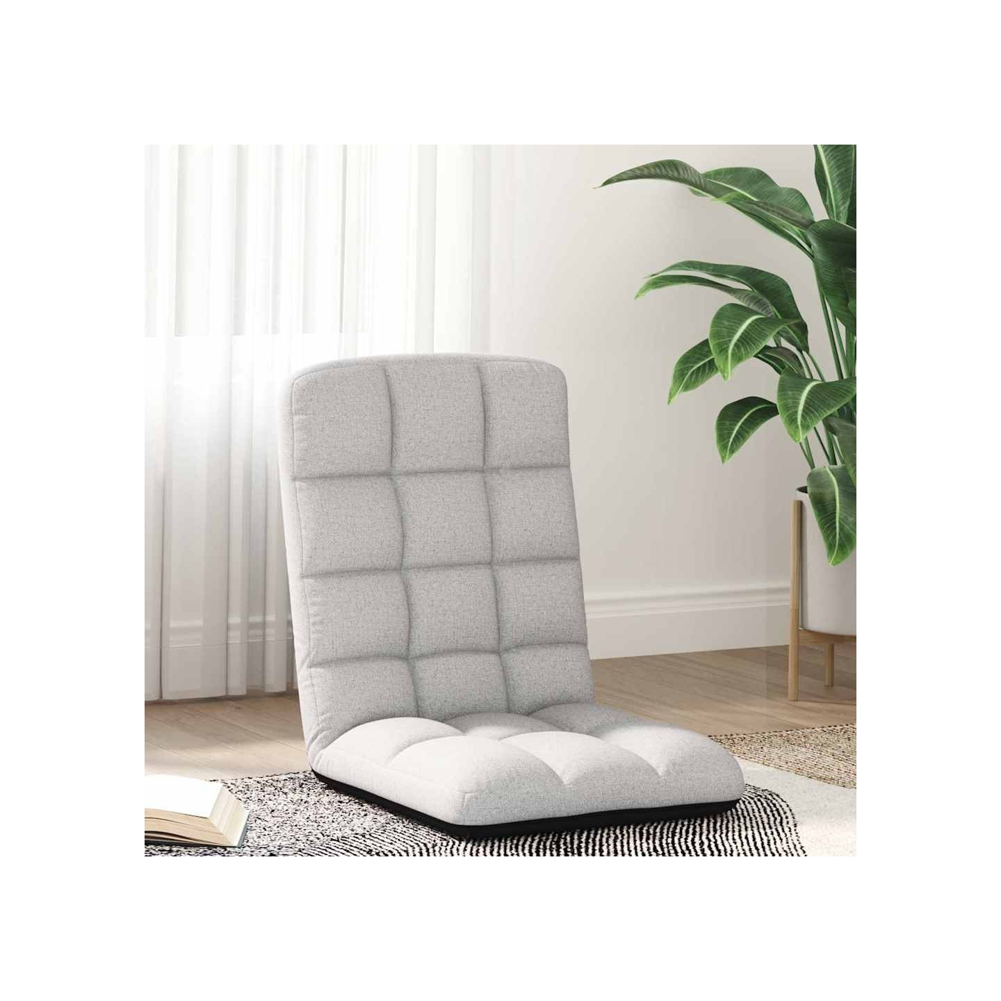 Chaise de sol pliante Gris nuage 71x51x62 cm tissu