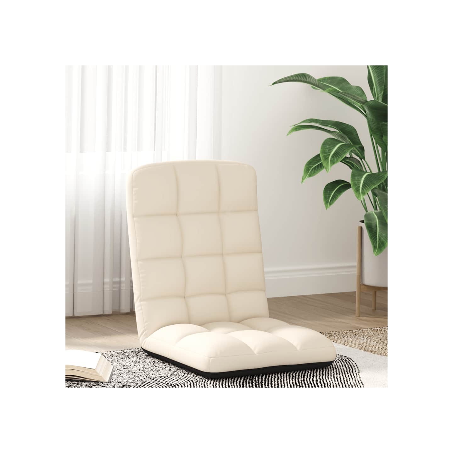 Chaise de sol pliante en lin 71 x 51 x 62 cm