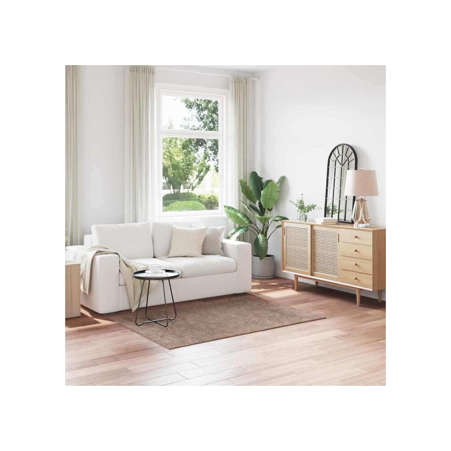 Tapis Shaggy Anti-dérapant Marron 120 x 170 cm PP